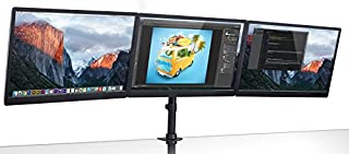 Mount-It! Triple Monitor Mount 3 Screen Desk Stand for LCD Computer Monitors for 19 20 22 23 24 27 Inch Monitors VESA 75 and 100 Compatible Full Motion, 54 lbs Capacity (MI-1753),Black