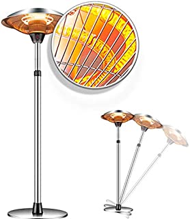 Raoccuy Infrared Patio Heater Electric Outdoor - Electric Outdoor Patio Heater 1500W 3 Power Modes Indoor/Outdoor Heater Quiet Water-Resistant Tip-Over Shut Off Home Freestanding Space Heater