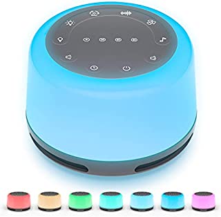 Anescra White Noise Machine with 24 Hi-Fi Soothing Sounds, Night Light and Timer, Built-in Rechargeable Battery, Portable Sleep Sound Machine for Baby, Adult, Home, Office, Travel and Sound Therapy