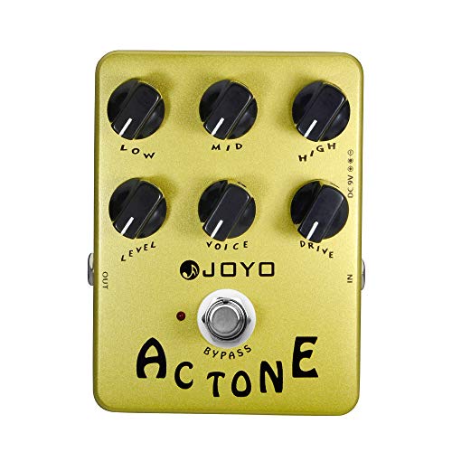 JOYO JF-13 AC Tone Vintage Tube Amplifier Effects Pedal Analog Circuit and Bypass British Rock Distortion Sound for Electric Guitar Effect