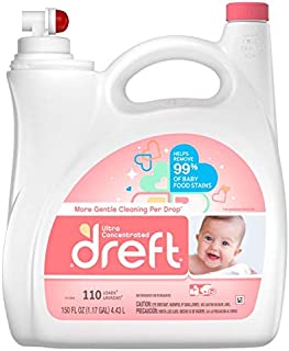 Dreft Concentrated Liquid Hypoallergenic Detergent 96 Loads 150 Fl Oz