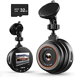 ThiEYE Dash Cam 1080P Full HD DVR Dashboard Video Recorder On-Dash Cameras for Cars with Night Vision, 170° Super Wide Angle, WDR, Loop Recording, Parking Monitor, G-Sensor (32GB SD Card Included)