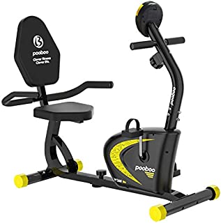 pooboo Magnetic Recumbent Exercise Bike with 8 Levels Resistance Indoor Cycling Stationary Bike for Adults Seniors with Monitor and Adjustable Seat (Black)