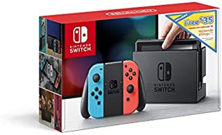 Nintendo Switch w/ Neon Blue & Neon Red Joy Con + $35 Nintendo eShop Credit Download Code - Nintendo Switch