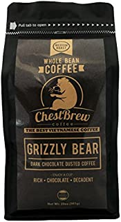 Chestbrew Whole Bean Coffee. Medium Roast Vietnamese Coffee - Grizzly Bear 20 Ounce Bag