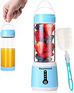 Smoothie Blender,Youmeet Cup Blender Remaining Power Display,USB Rechargeable Blender Mini Blenders for Smoothies with Cup Lid Brush for Fruits Veggies Ice Work Sports Travel