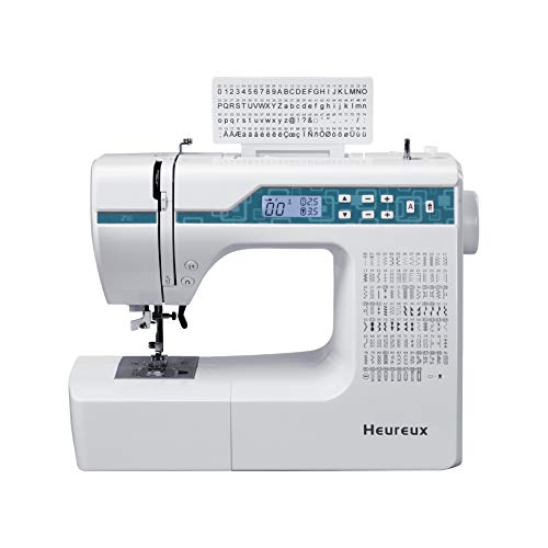 Heureux Sewing Machine Computerized and Quilting, 200 Built-in Stitches, LCD Display, Z6 Automatic Needle Threader, Twin Needle