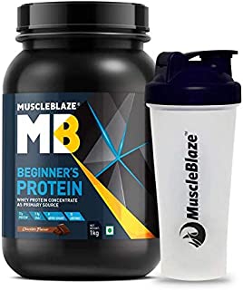 DD Store MuscleBlaze Beginner's Whey Protein Supplement (Chocolate, 1 kg with Shaker)