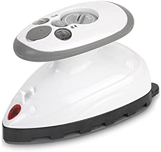 Small Mini Iron - Dual Voltage Compact Design, Great for Travel - Non-Stick Ceramic Soleplate - Dry or Steam Ironing - Extra-Long Power Cord  Heats Rapidly in 15 Seconds