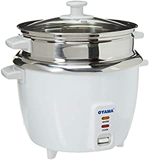 OYAMA Stainless 16-Cup (Cooked) (8-Cup UNCOOKED) Rice Cooker, Stainless Steel Inner Pot, Stainless Steamer Tray (CNS-A15U)