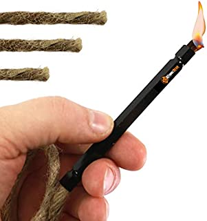 The Atomic Bear Fire Starter Survival Tool - Hemp Wick - Works for Campfire - Hiking Gear Camping Gear Fire Starter Kit - Works with Flint or Survival Lighter - with 3 Tinder Wick 13