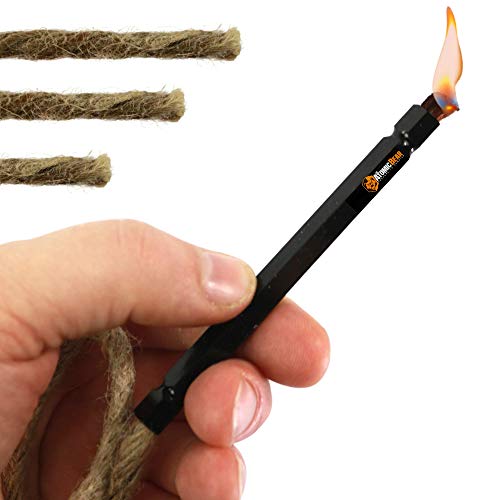 The Atomic Bear Fire Starter Survival Tool - Hemp Wick - Works for Campfire - Hiking Gear Camping Gear Fire Starter Kit - Works with Flint or Survival Lighter - with 3 Tinder Wick 13