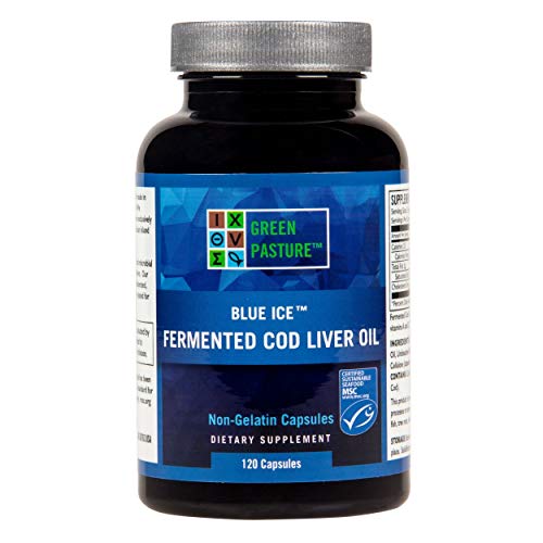 BLUE ICE Fermented Cod Liver Oil -Non-Gelatin 120 Capsules