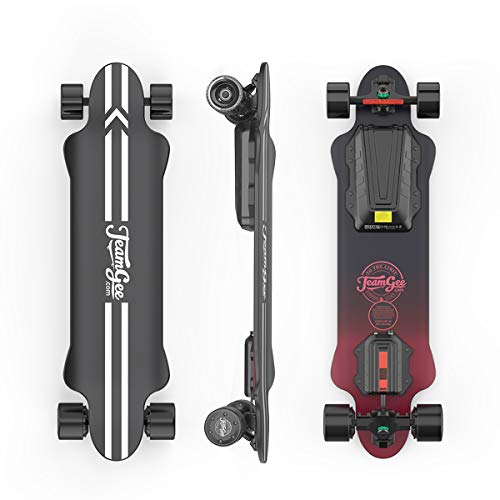 Teamgee H20 Electric Skateboard with Remote Long Boards Skateboard Designed for Teens and Adults, 26PMH Top Speed, Hub Motors 1080W, 30KM Range, 4 Speed Adjustment