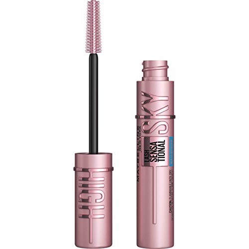 Maybelline Sky High Washable Mascara Makeup, Volumizing Mascara, Buildable, Lengthening Mascara, Defining, Curling, Multiplying, Waterproof Very Black, 0.2 fl. oz.