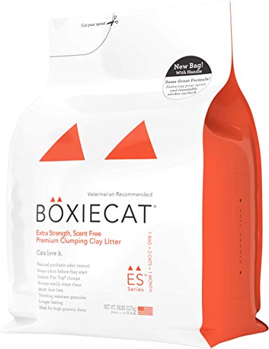 Boxiecat Extra Strength Premium Clumping Cat Litter - Clay Formula - Scent Free Multicat - Ultra Clean Litter Box, Probiotic Powered Odor Control, Hard Clumping Litter, 99.9% Dust Free