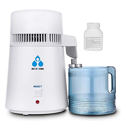 DC HOUSE 1 Gallon Water Distiller Machine, 750W Distilling Pure Water for Home Countertop Table Desktop, 4L Distilled Water Making Machine to Make Clean Water for Home