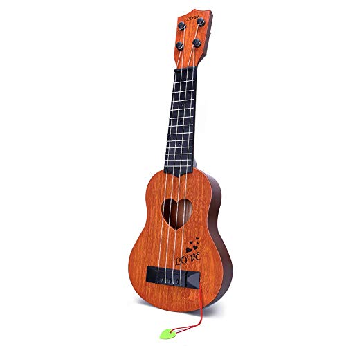 YEZI Kids Toy Classical Ukulele Guitar Musical Instrument, Brown (Brown)