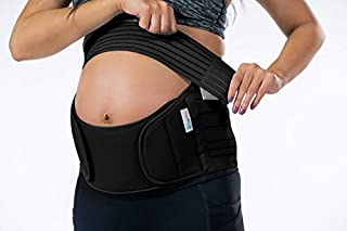 Belly Band for Pregnancy, Pregnancy Belt - Maternity Belt for Back Pain. Prenatal - Pregnancy Support Belt with Adjustable/Breathable Material. Back Support for Pregnant Women. Black Color/Size XL