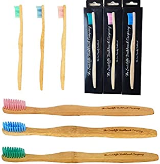 The Sutcliffe Toothbrush Company (UK) Bamboo Toothbrushes  Eco-Friendly Bamboo Toothbrush  Premium NonBPA Dentist Design  Biodegradable Packaging and Individual Eco Wrap  Soft Nylon Bristles(Pink)