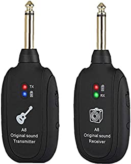 Wireless Guitar System UHF Rechargeable Digital Guitar Wireless Transmitter and Receiver for Electric Guitar Bass