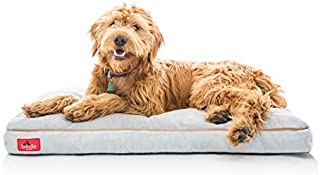 Brindle Shredded Memory Foam Dog Bed with Removable Washable Cover-Plush Orthopedic Pet Bed - 40 x 26 inches - Stone