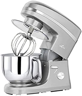 Litchi Kitchen Stand Mixer, 5.5 Qt. 650W 6-Speed Electric Mixer with Stainless Steel Bowl, Pouring Shield, Beaters, Whisk, Dough Hook, Silver