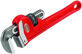 RIDGID 31005 Model 8 Heavy-Duty Straight Pipe Wrench, 8-inch Plumbing Wrench,Red,Small