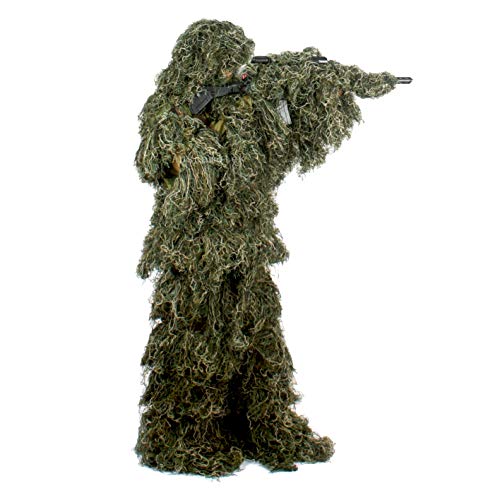 Auscamotek Ghillie Suit for Men Gilly Suits for Camouflage Hunting Airsoft Halloween M/L Green