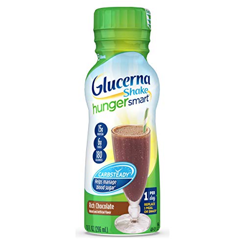 Glucerna Hunger Smart, Diabetes Nutritional Shake, To Help Manage Blood Sugar, Rich Chocolate, 10 Fl Oz, 24 Count