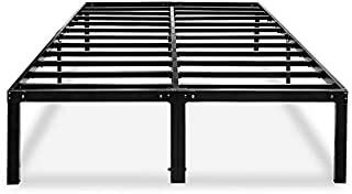 Metal Platform Bed Frame Queen Size Heavy Duty 14 Inch Beds No Box Spring Steel Slat Frames with Storage Black, AQ