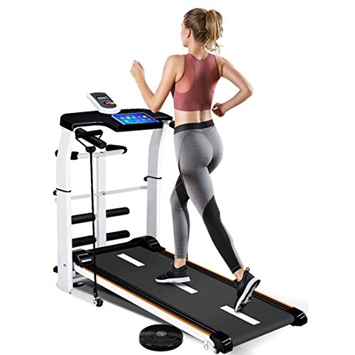 4-in -1 Folding Walking Treadmill Running Machine for Small Space,Mechanical Compact & Inclined, LED Display,Supine,T-wisting, Home Exercise Cardio Workout Fitness Equipment Weight Loss for Women