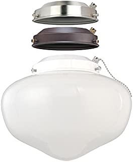 Westinghouse Lighting 7785200 LED Schoolhouse Indoor/Outdoor Energy Star Ceiling Fan Light Kit, Three Fitters with White Opal Glass