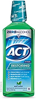 ACT Restoring Anticavity Fluoride Mint Burst Mouthwash 18 Ounce Helps Freshen Breath & Strengthen Tooth Enamel to Prevent Tooth Decay & Cavities