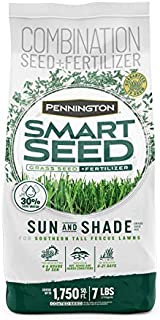 Pennington Smart Seed Southern Sun and Shade Grass Seed and Fertilizer Mix, 7 Pounds