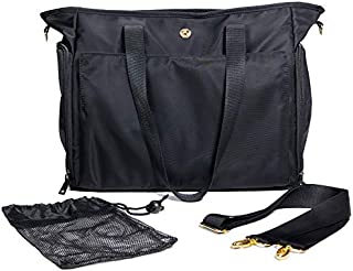 Zohzo Lauren Breast Pump Bag - Portable Tote Bag Great for Travel or Storage  Includes Padded Laptop Sleeve - Fits Most Major Pumps Including Medela and Spectra Breastpump (Black)