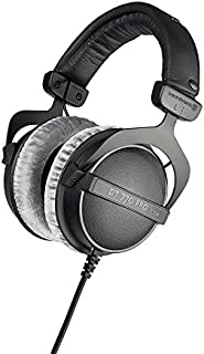 beyerdynamic DT 770 PRO 80 Ohm Over-Ear Studio Headphones in black. Enclosed design, wired for professional recording and monitoring