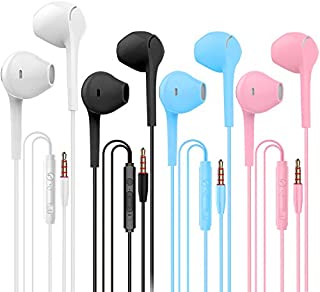 Earphones Headphone Heavy Bass Stereo Earbuds Noise Isolating Tangle Free Headsets in Ear Headphones with Remote & Microphone,for iOS and Android,Laptops,Gaming