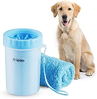 Dog Paw Cleaner, Anipaw 2-in-1 Silicone Dog Paw Washer Cup with Towel, Portable Pet Cleaning Brush Feet Cleaner for Dog Cat Grooming with Muddy Paws