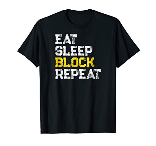 Eat Sleep Block Repeat Football Offensive Lineman TShirt