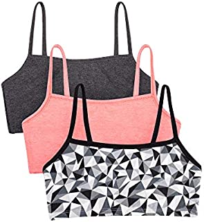 Fruit of the Loom womens Spaghetti strap Pullover Sports Bra, 3-Pack