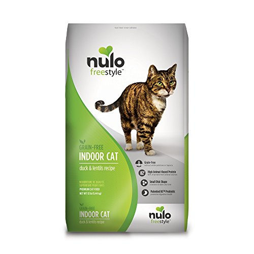 Nulo Indoor Grain Free Dry Cat Food With Bc30 Probiotic (Duck & Lentils Recipe, 12Lb Bag)