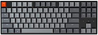 Keychron K8 Mechanical Gaming Keyboard, 87 Keys Wireless Tenkeyless Keyboard with Gateron Blue Switch/White LED Backlit/Wired USB, Bluetooth Computer Keyboard for Mac Windows PC Typist Gamer