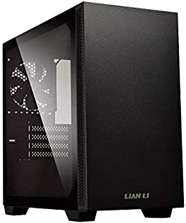 Lian Li Mid-Tower Chassis mATX Computer Case PC Gaming Case w/Tempered Glass Side Panel, Magnetic Dust Filter, Water-Cooling Ready, Side Ventilation and 2x120mm PWM Fan Pre-Installed (205M, Black)