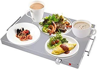 HAPPYGRILL Electric Warming Tray Hot Plate with Stainless Steel Top Panel and Adjustable Temperature Control, Perfect for Buffets, Restaurants, Parties, Events, and Home Dinners