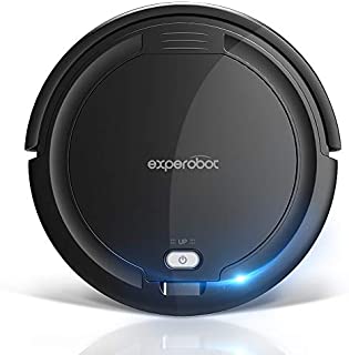 Robotic Vacuum Cleaner,Experobot K5AV Mini Robot Vacuum Cleaner,1500mAh Li-ion Battery,Auto Robotic Vacuum Cleaner, Ideal for Hardwood Floor & Low Pile Carpet, Robotic Cleaner Pet Hair (Black)