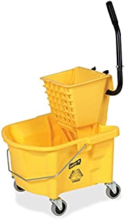 Genuine Joe GJO60466 Splash Guard Mop Bucket/Wringer, 6.50 Gallon Capacity, Yellow