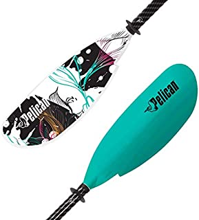 Pelican Symbiosa Kayak Paddle | Adjustable Fiberglass Shaft with Nylon Blades | Lightweight, | Perfect for Kayaking (Light Teal, from 90.5 in - 230 cm to 94.5 in - 240 cm)