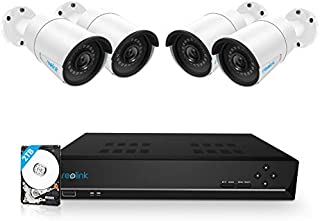 Reolink 8CH 5MP PoE Home Security Camera System, 4pcs Wired 5MP Outdoor PoE IP Cameras, 8MP/4K 8-Channel NVR with 2TB HDD for 24/7 Recording, RLK8-410B4-5MP