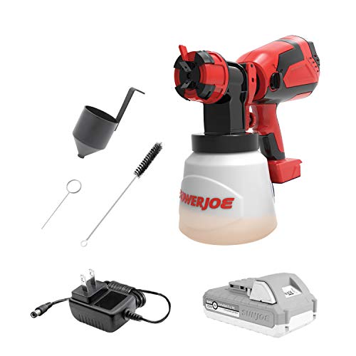 Sun Joe 24V-PS1 24-Volt Amp Cordless HVLP Handheld Paint Sprayer, Kit (w/4.0-Ah Battery + Quick Charger)